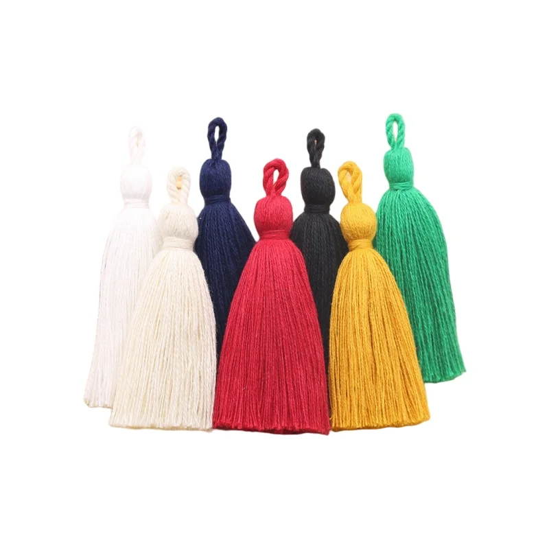8 cm Kľúčový strata 10ks na vrecko Ručne vyrobené DIY Pure Cotton Scadel visiaci okrajový vintage Tassel Domov Textilné odevy doplnky