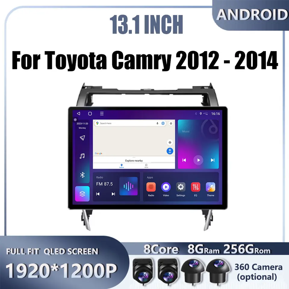 8 Core 4G 13.1 Pre Toyota Camry 2012 2013 - 2014 Car Android OS Radio Stereo Multimedia Video GPS Navigation Player BT 5.0