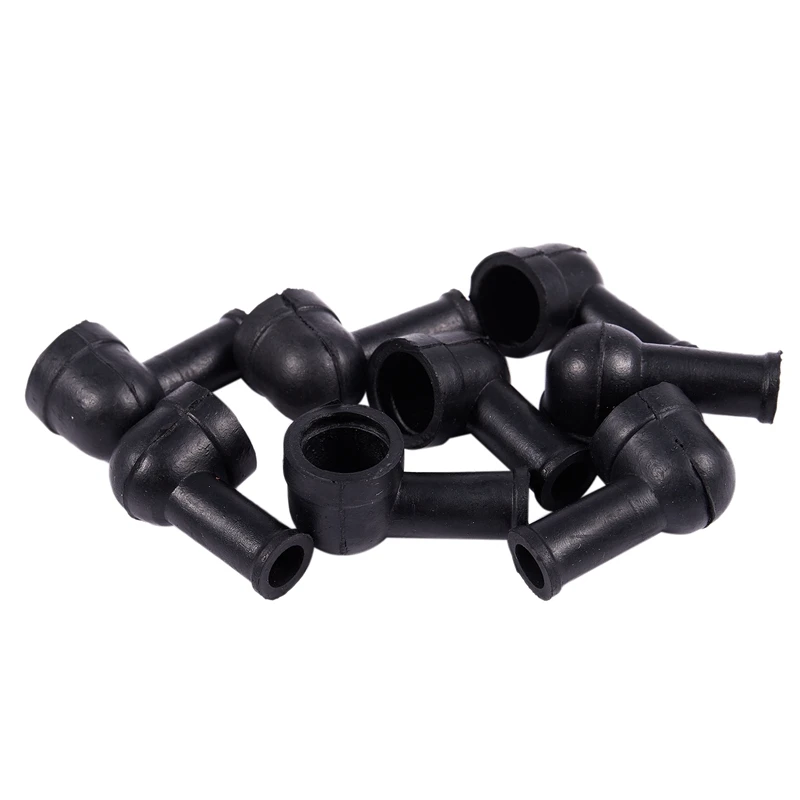 8 ks 15 mm x 8 mm čierne fajčiarske potrubie v tvare PVC Battery Terminál Izolačné kryty topánok