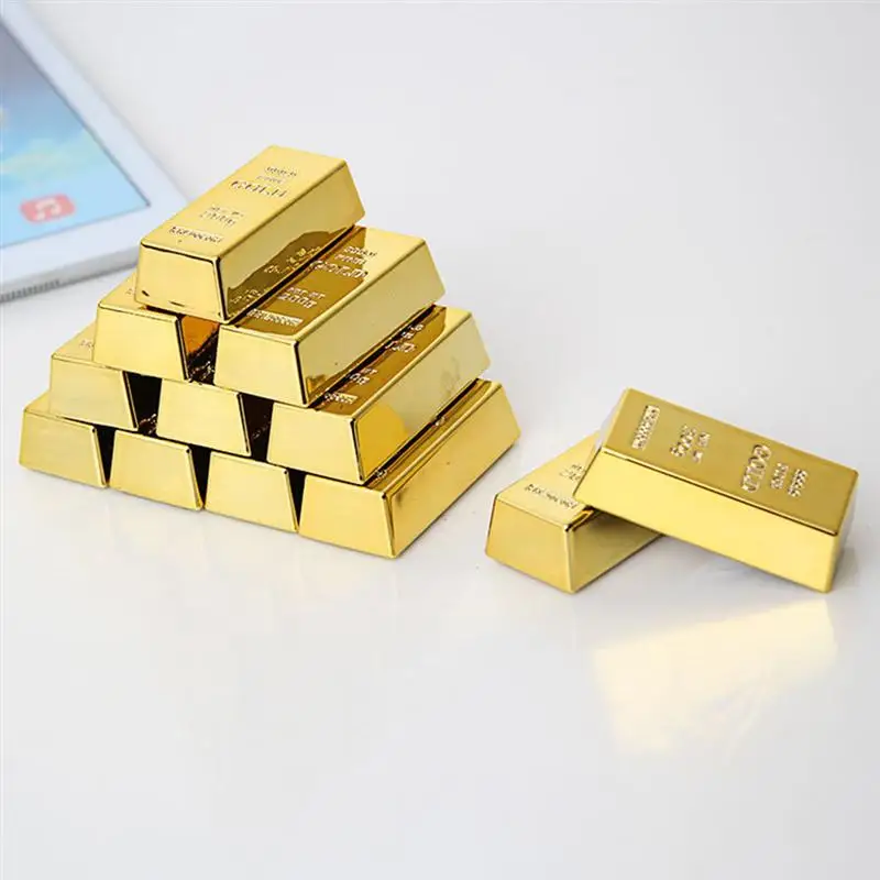 8 ks Plastové falošné zlaté kozy Bar papiere Weight Dvere Stop 2 -palcová propa Game Fancy Party Decor Decor for Childen Kids Toy Gift