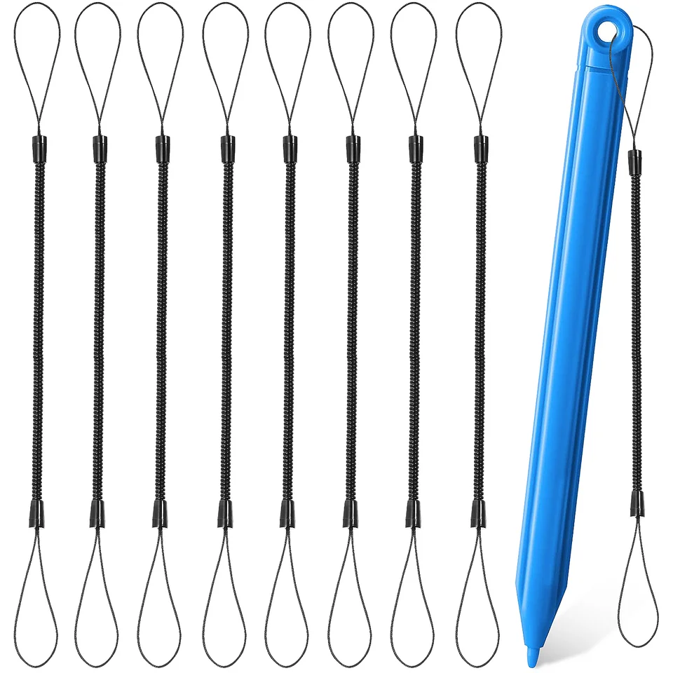 8 ks stylus Spring Cord Pen Lanyard popruh lano na zasunuteľný dotykový displej proti strateným držiakom