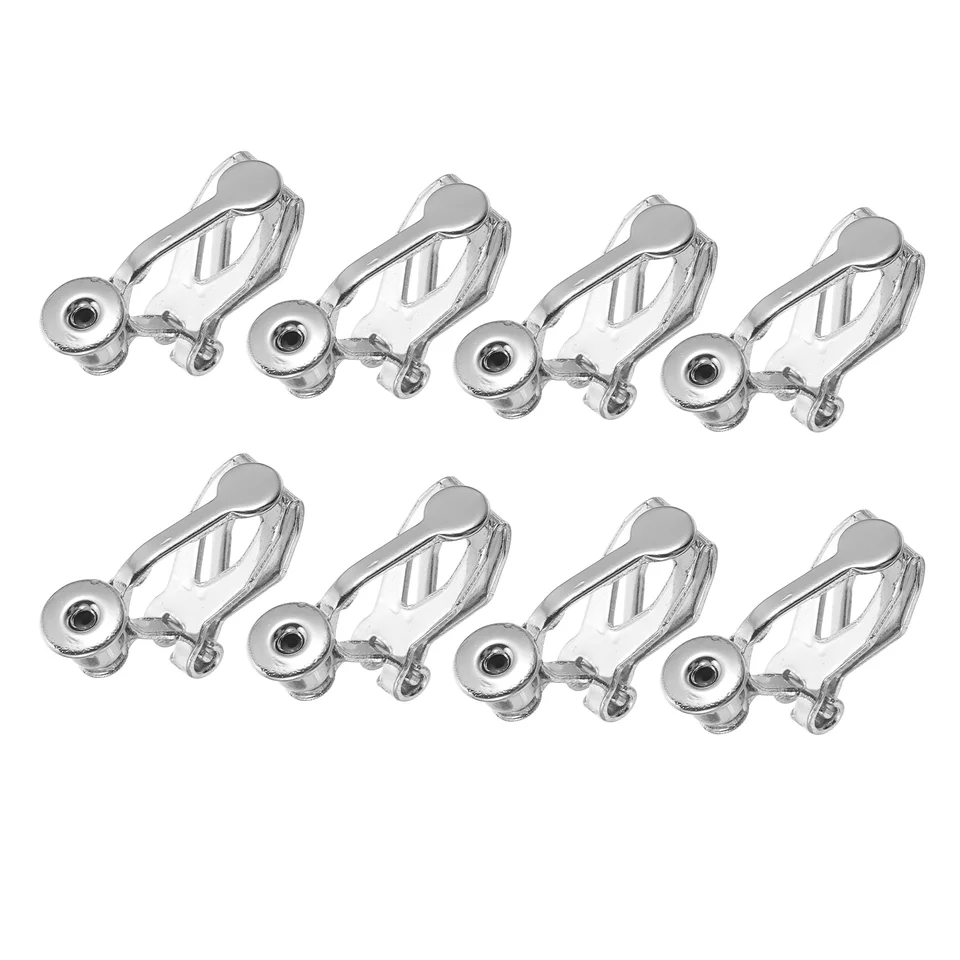 8 ks trojuholníkových uší spona adaptér slečny plochý zadný podnos na náušnice Clips Copper Clip-on Base