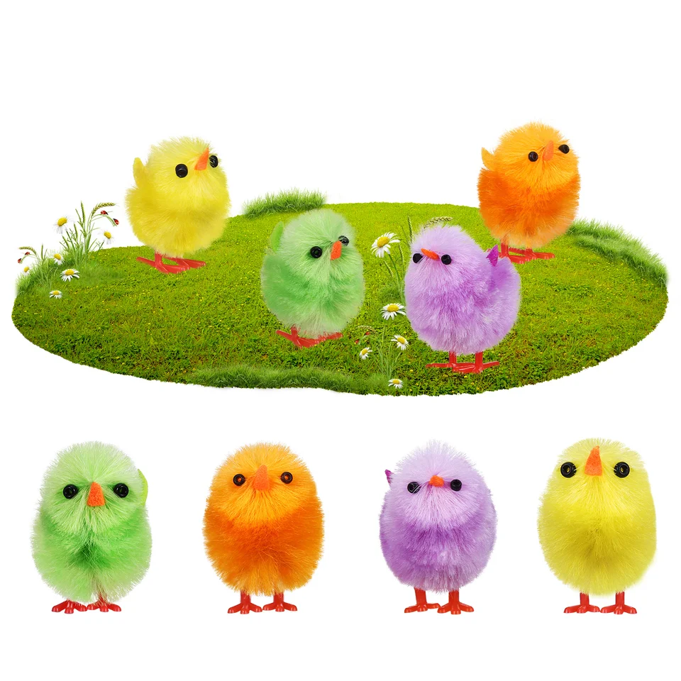 8 ks valentinky Deň cukroviniek zamatovej kuracie hračky falošné veľkonočné kurčatá vaječné kurčatá Mini fuzzy
