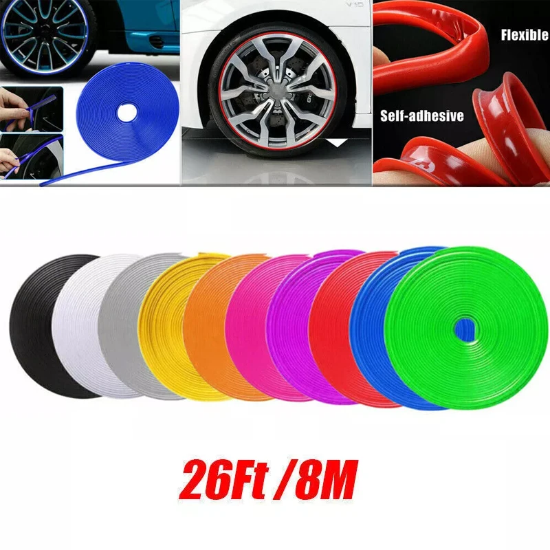 8 m/rolky Blades vozidla vozidla ráfiky s kolesom chráničov s páskou dekorálna pneumatika strážna linka gumová kocová lemovanie nálepiek automobilov