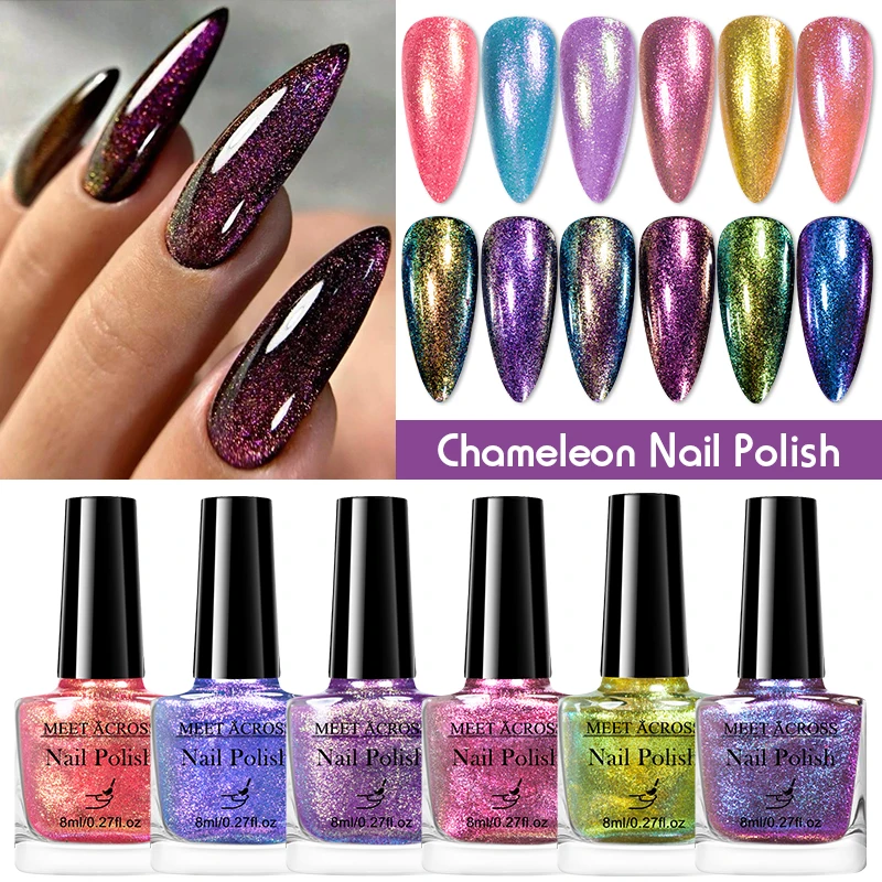 8 ml chameleónového laku na nechty prírodný suchý čas suchý čas dlhotrvajúci trblietavý lak na nechty na nechty pre manikúru DIY Design Design