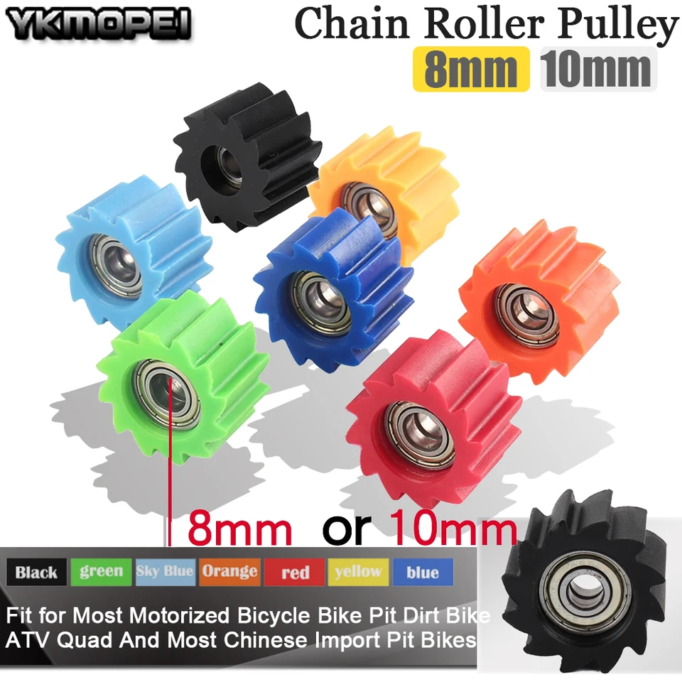 8 mm 10 mm motocyklová reťazová reťazová reťazca kolesa valca pre Yamaha Honda Kawasaki Suzuki yzf RMZ KLX CRF CRF Dirt Bike