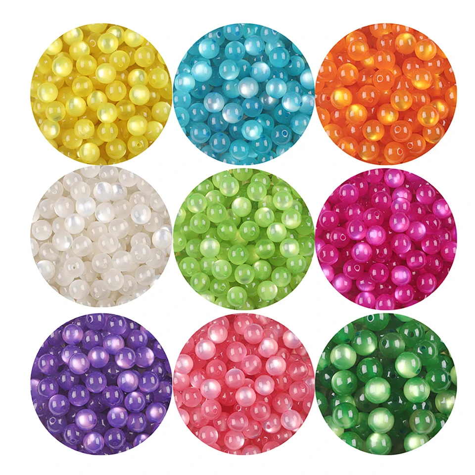 8 mm 270ks imitácia Imitácia mačacie okrúhle guľôčky elastická niť ručne vyrábaná DIY jedinečný šperk náramok náušnice materiál