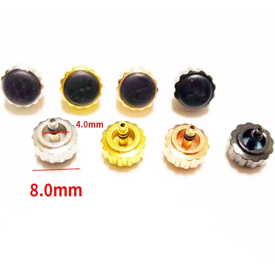 8 mm nehrdzavejúca oceľ s kremičitým gélom hodiniek Hladina Koruna Time Time Button 1pc Používa sa pre náradie náhradných dielov Hublot hodinky
