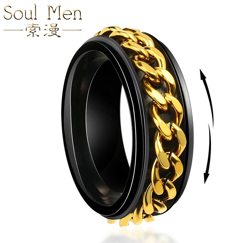 8 mm Spinner Fidget Ring Men Tungsten úzkosť snubné snubné prstene reťaz sľubujte angažovanosť pre stresové reliéf prstové pásy pohodlie fit