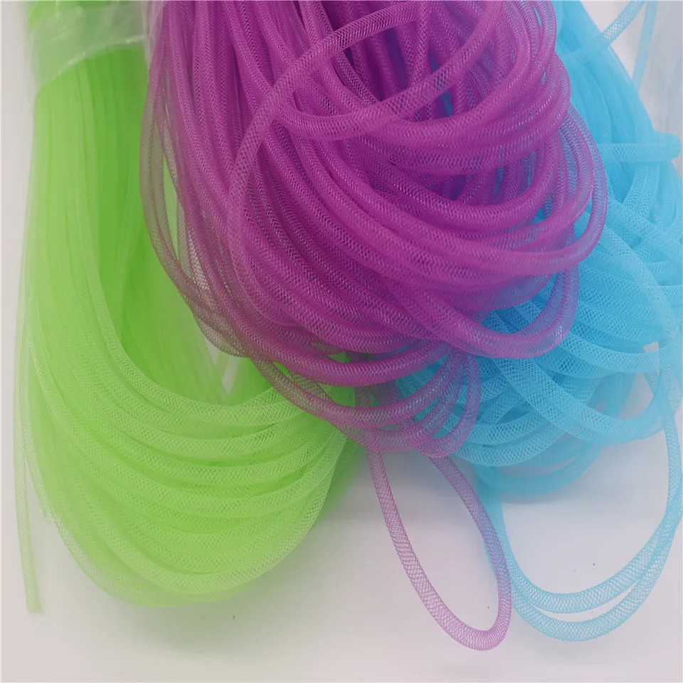 8 mm trubica na trubicu s rúrkou Crinoline Crinoline Crin Braid DIY náhrdelník Náramok kovový kovový kovový kyberlox výzdoba remeslá