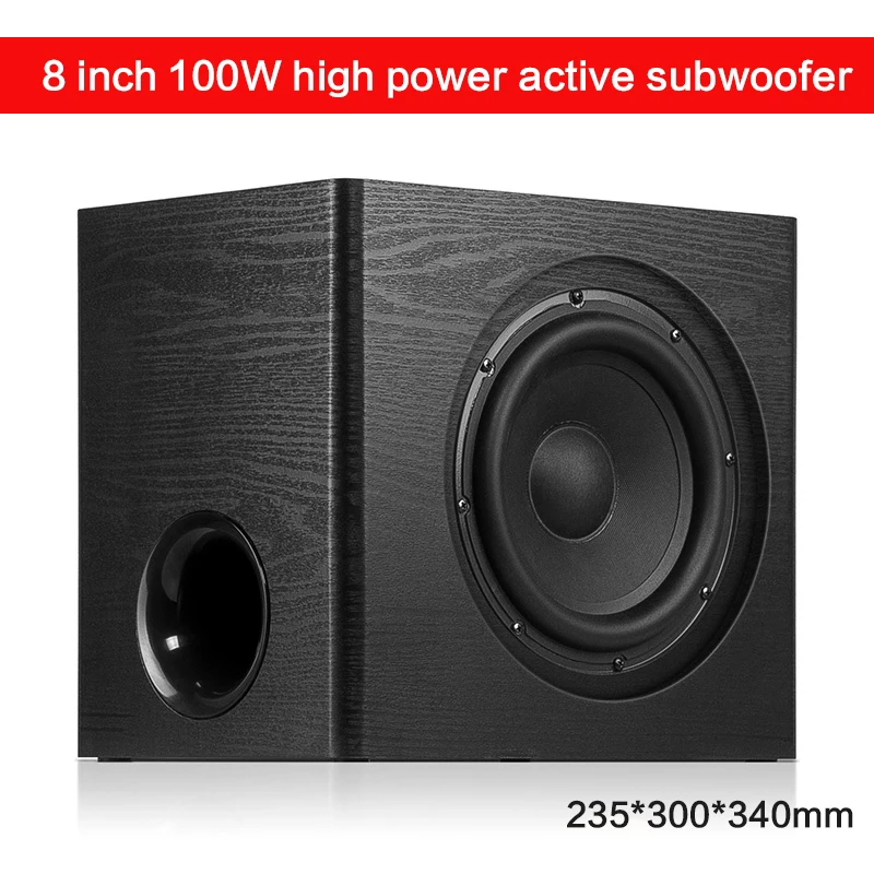 8 palca 100 W s vysokým výkonom subwoofer W-1 Active HiFi Subwoofer domáce kino Home Audio Echo Gallery TV počítačové reproduktory