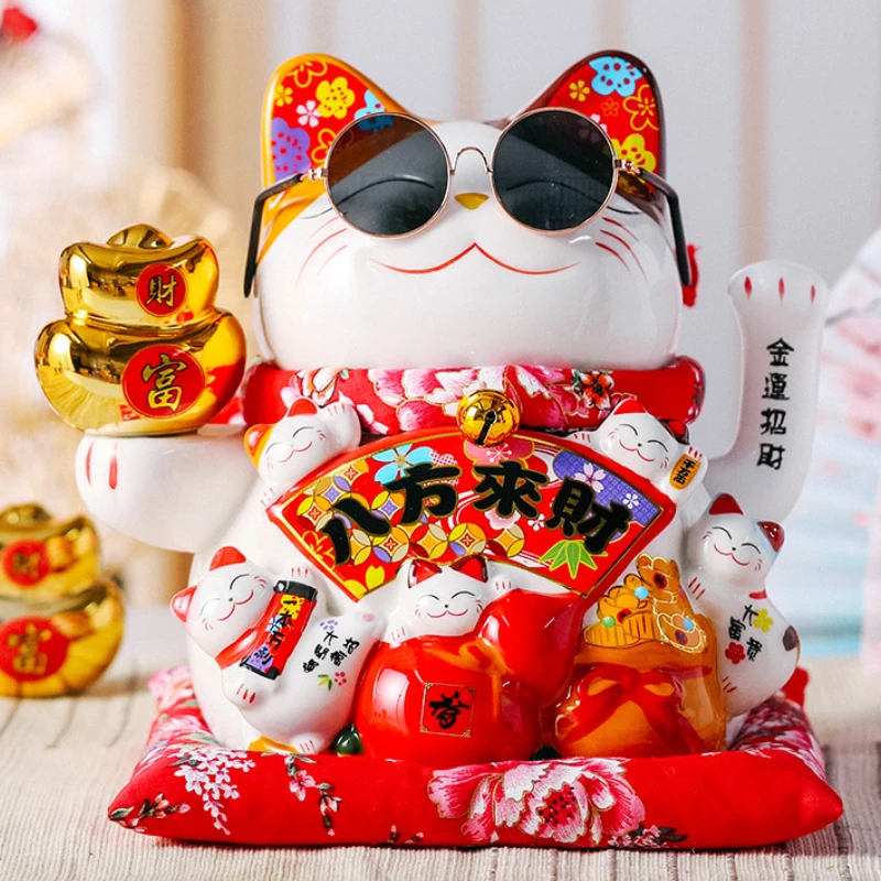 8 -palcová máva ruka šťastná mačka Domáca dekorácia Keramická ozdoba Kawaii Room Decor Crafts Garden