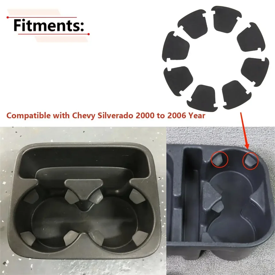 8 PCS Center Console Cup Držiteľ vložte klapky pre Chevrolet Tahoe 2000 2001 2002 2003 2004 2005 2006