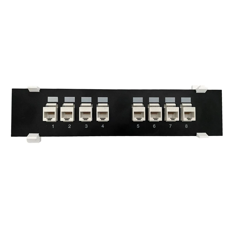 8-port Cat6 Patch panel s držiakom na stenu RJ45 Keystone Networking