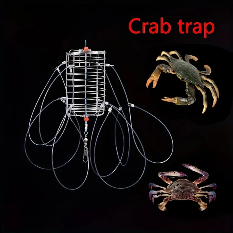 8 Rings Catching Tool Nerozdúry z nehrdzavejúcej ocele Trvaná návnada Nylon niť rybia klietky Krabičky krabie homáre krevety raky