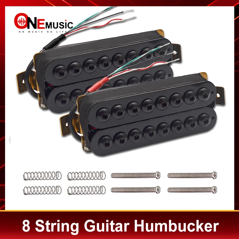 8 strunových elektrických gitarových humbuckerov duálna cievka Big Hex Nastaviteľná skrutková cievka Liečba snímača N10K/B15K výstupné gitarové diely čierna