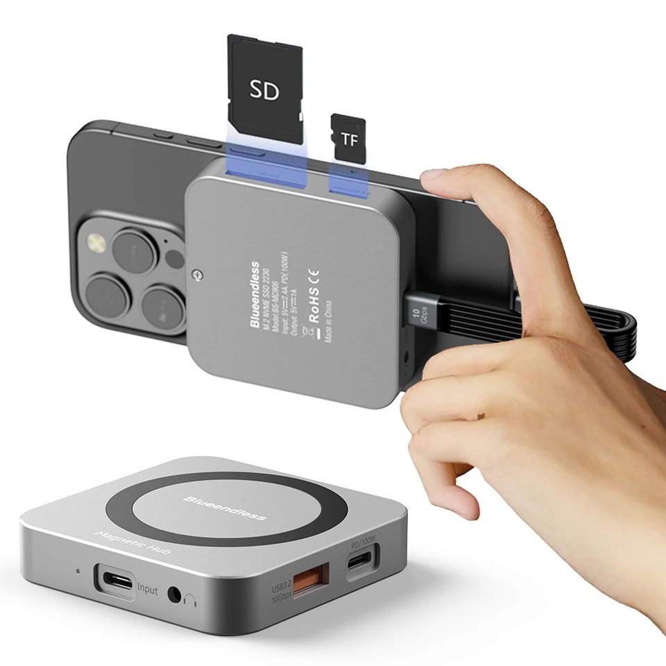 8 v 1 USB C HUB s M.2 NVME/SATA SSD CONSTROSURE USB C HUB adaptér 4K 60 Hz HDMI kompatibilný zliatiny USB-C 3,2 a USB-A 3.2