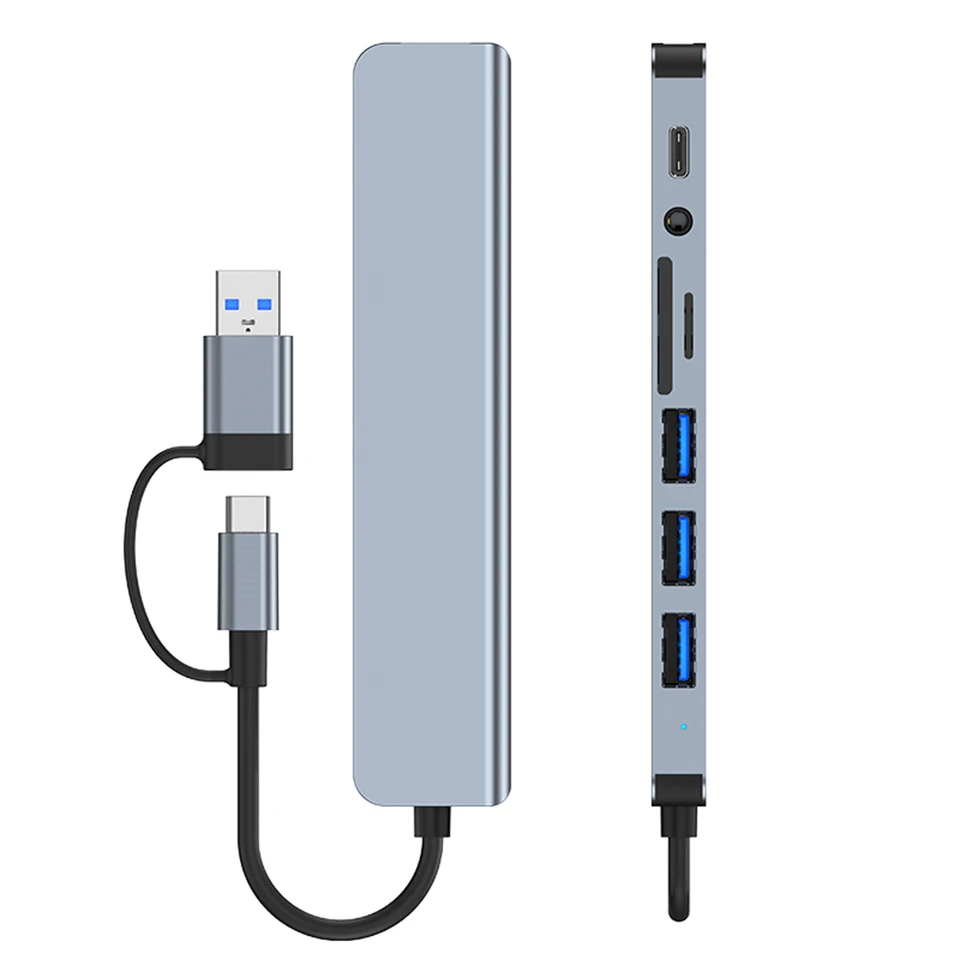 8-v-1 USB C Hub SD/TF Card Reader Multictor Adapter USB C Splitter pre MacBook Pro Air a ďalšie zariadenia PC/laptop