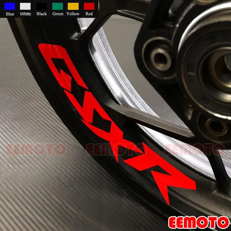 8 x Custom Iner Rims Decals Kolesá reflexné nálepky Stripes nepremokavý motocykel pre GSXR 600 750 1000 1300 K2K3K4K5K6K6K8K9
