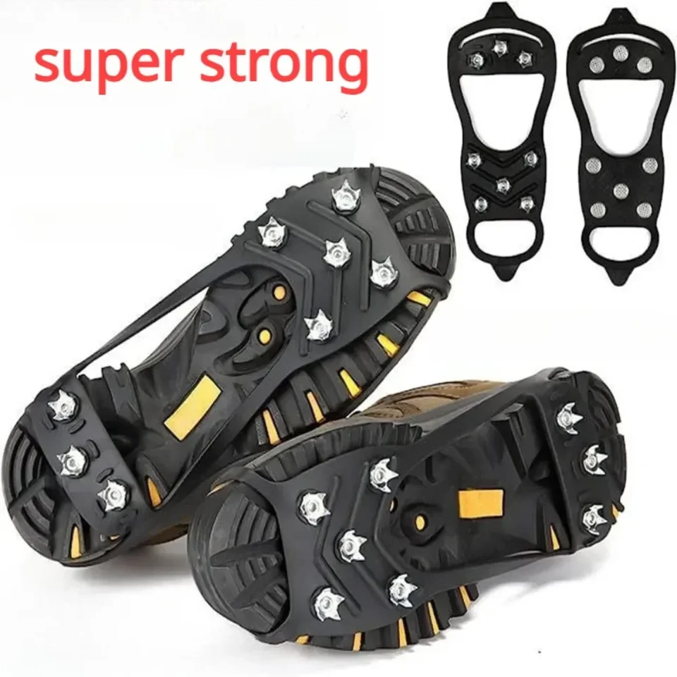 8 zubných rukoväte ľadu pre topánky Snehové mačky proti skĺznutiu ľadovcovi Turist Cleats hrots trakcie ľadové floes 8 Stud Shoes Grip Grip