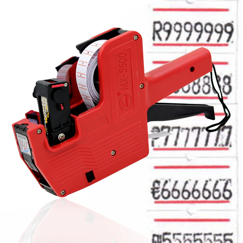 8 číslic digitálnej značky Gun Handheld Ceny Gun + 1 Liečečky štítkov +1 atramentu 5500 Značka ceny značky stroja štítkov Labeller Sticker