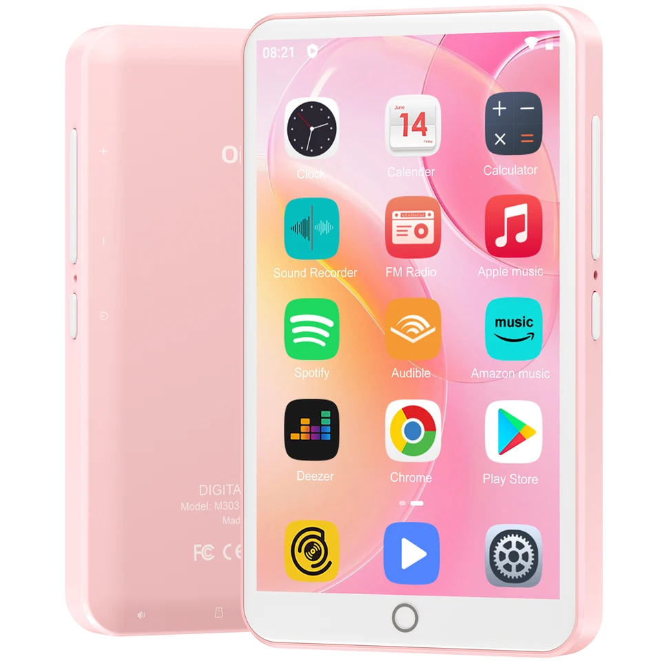 80 GB MP3 prehrávač Android 9.0 s Bluetooth a WiFi, 4,0-palcový dotykový displej s reproduktormi, FM rádio, elektronické knihy, kapacita až 512 GB