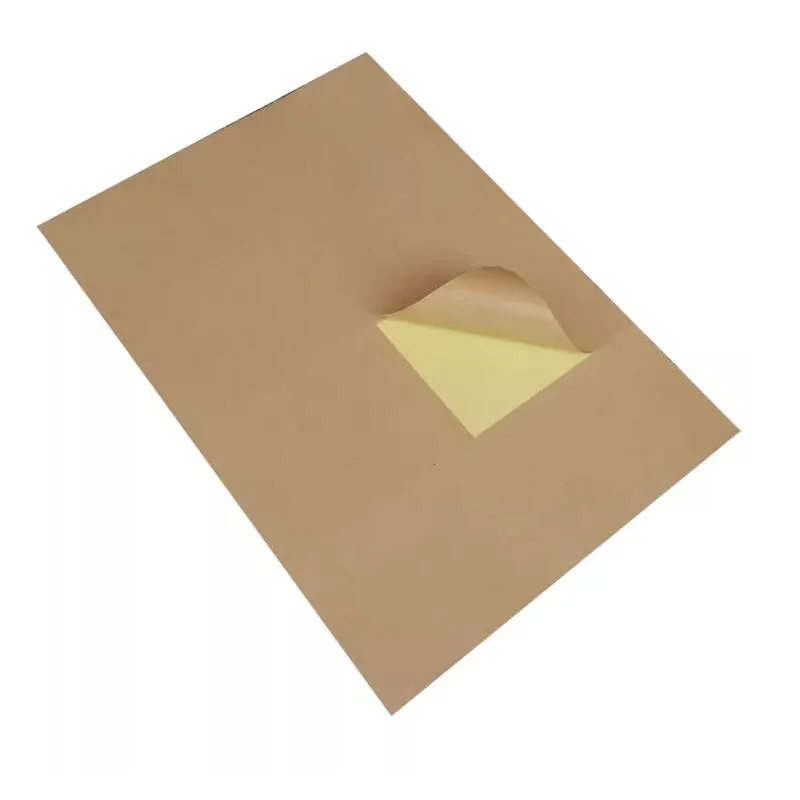 80 listov A4 Brown Kraft Paper Stupers 2/4/6/8/10 Division Self Adhessive A4 Tlačové štítky pre atramentovú laserovú tlačiareň