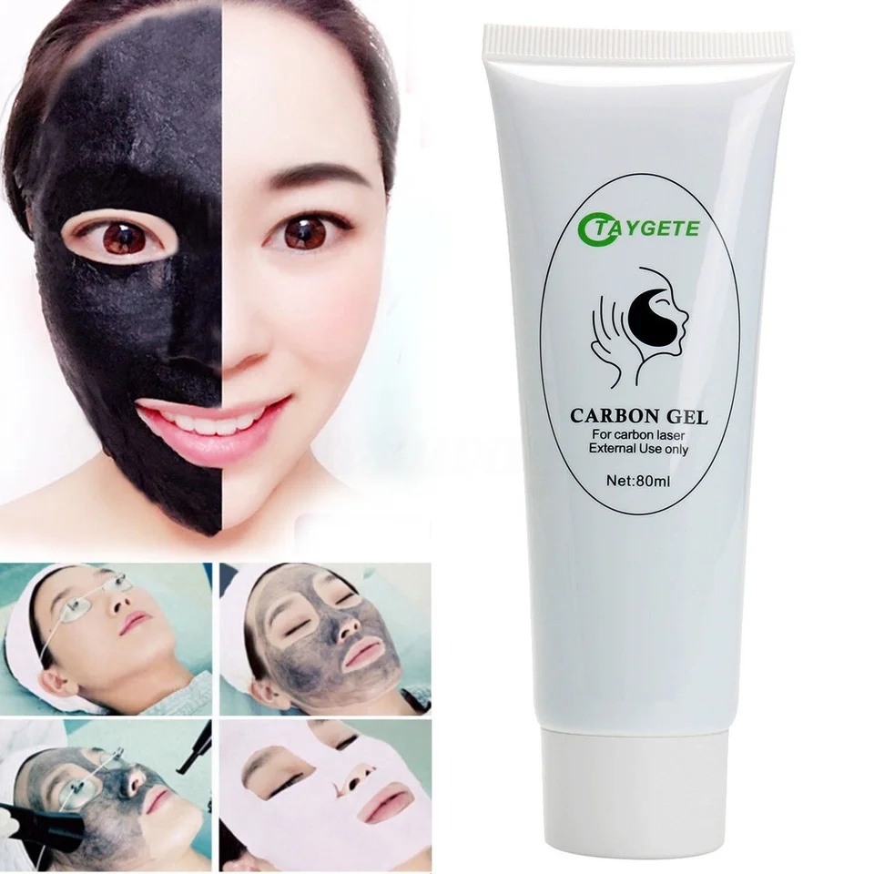 80 ml/pcs uhlíkový gélový krém Čierna maska ​​pre nd laserovú pokožku Laser Laser Laser Lasing Oladenie bieliaci