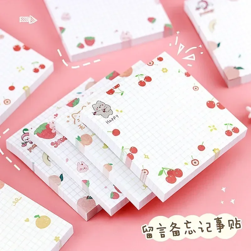 80 strán/balenie kawaii zvieratá a ovocie lepivé poznámky memorandá v zozname