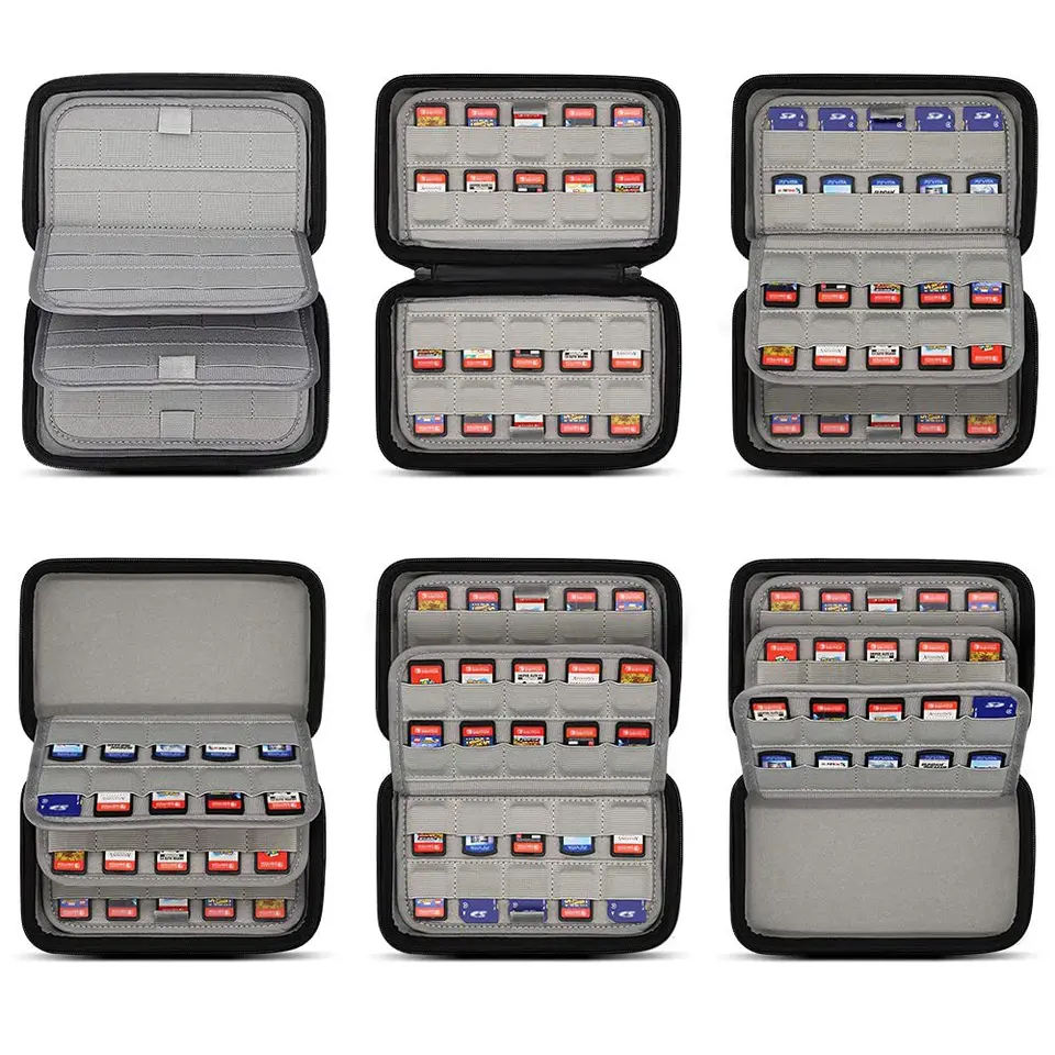 80 Switch Game Card Storage pre Nintendo Switch alebo PS Vita Games alebo SD Cards Game Držitelia cestovných vreckových príslušenstiev