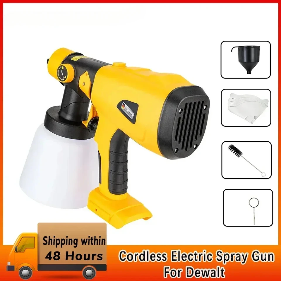 800 ml vreckovej elektrickej sprejovej pištole pre Dewalt 18V 20V lítium batérie bezdrôtového postrekovača s vysokou energiou s 3 striekajúcimi vzormi