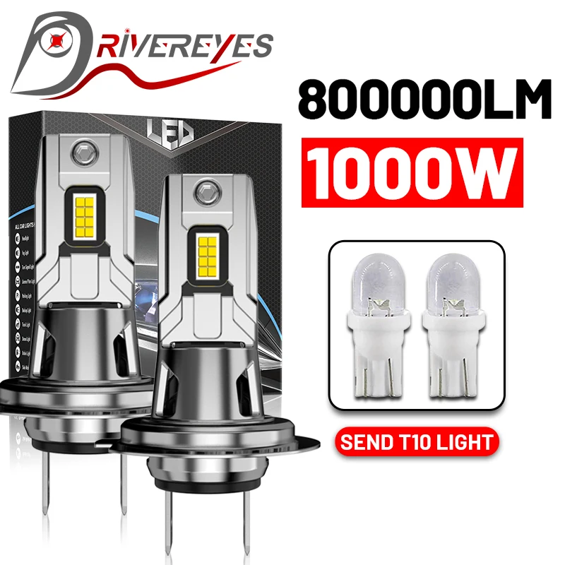 800000lm H4 H7 H3 LED svetlomet LED svetlomety Wireless 500% jasnejšie 1000W svetlo auta H8 H11 9005 9006 HB3 HB4 Automatické diódové žiarovky Turbo Turbo