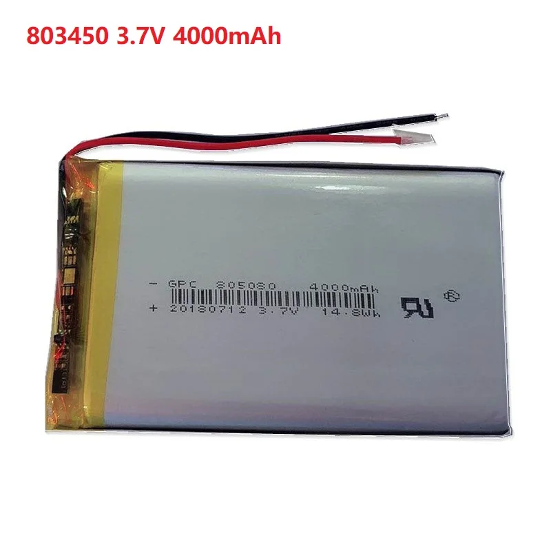 803450 3,7 V 4000 mAh Polymérny lítium nabíjateľná batéria pre GPS Navigator Bluetooth Headset Camera Camera Video Game Controller