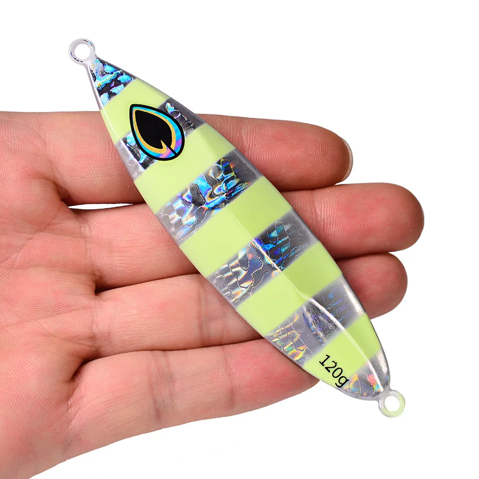 80G 100g Luminous Metal Jig Rybolov nalákanie na pobreží pomalé výživné výdaj Super tvrdé vertikálne špirálové lyžice rybolov