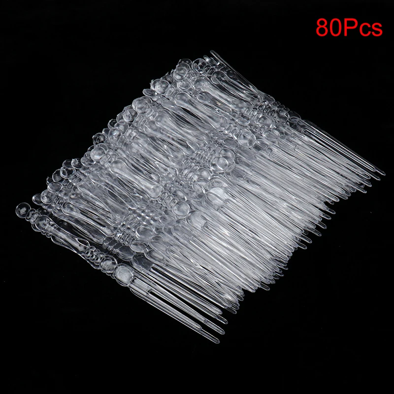 80ks Mini Transparentné jednorazové vidlice pre večierky BBQ Sticks Sicks Show Set Domov Domov jedálenský koláč ovocná plastová vidlica