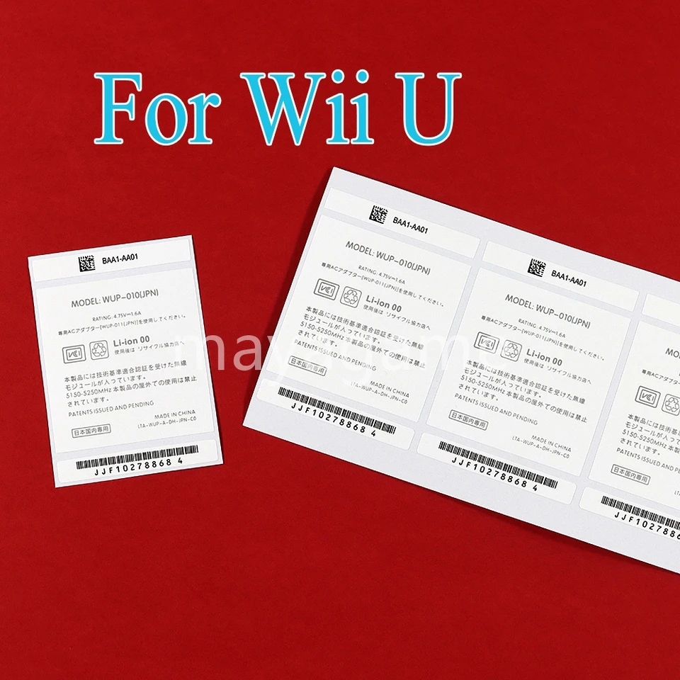 80Sets Digital Label Shell Shell Guel Sticker 3-v-1 JP Verzia pre výmenu hernej konzoly Nintend Wii U