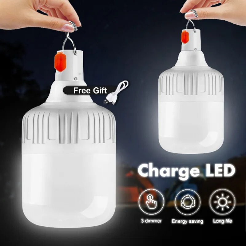 80W prenosné núdzové svetlá Nabíjateľné LED LED lampa mobilný stanový lampa s háčikom na kempingové rybárske terasy veranda záhradné osvetlenie