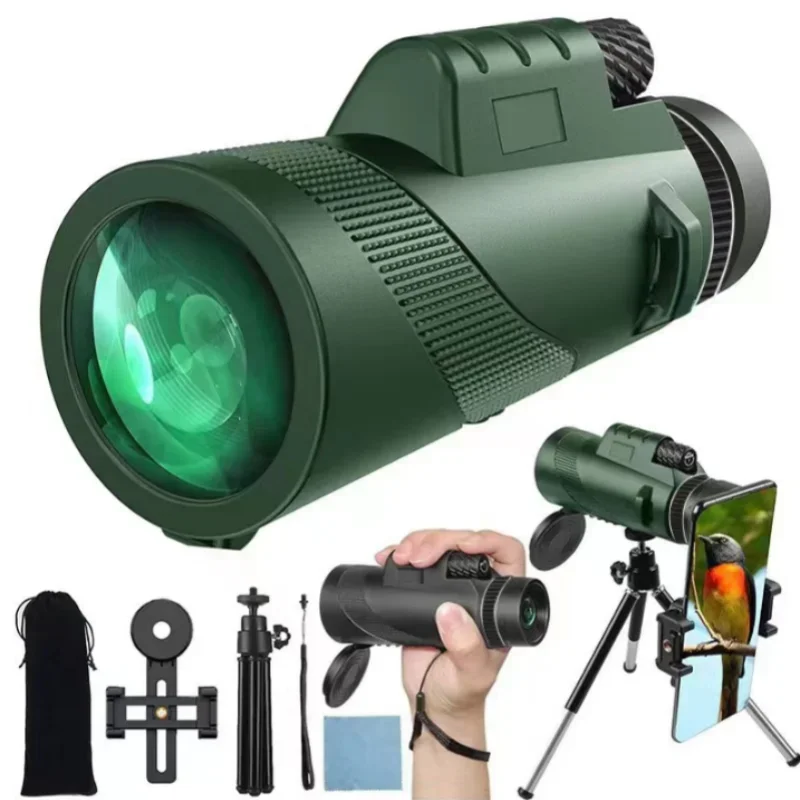 80x100 HD Zoom Výkonný monokulárny ďalekohľad prenosný ďalekohľad na dlhé vzdialenosť Lovecké kemping