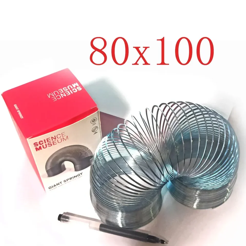 80x100 mm obrovský kúzelný dúhový kov Slinkys Spring Big Classic Originals Walking Jumbo Steel Slinky Toy Spring