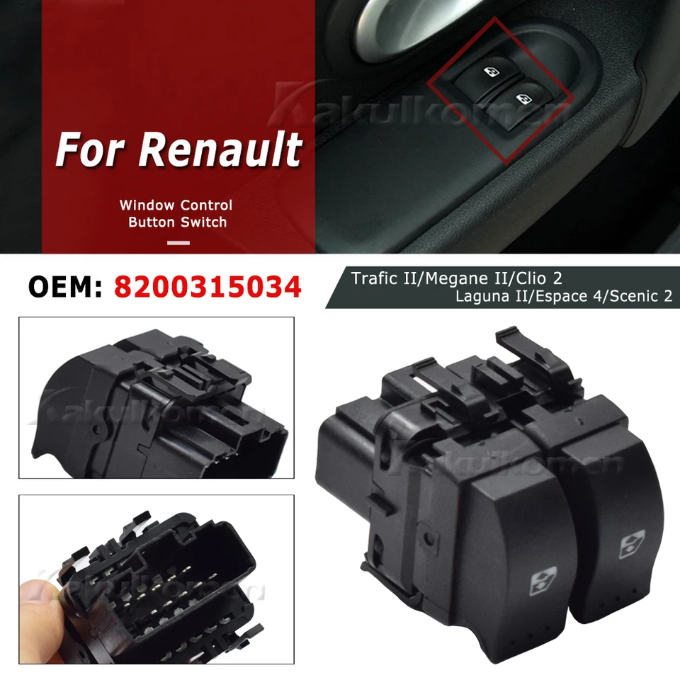 8200315034 10 kolíkov elektrickým spínačom elektrického spínača okna vľavo pre Renault Trafic Megane Laguna II Clio 2 Espace Scenic pre