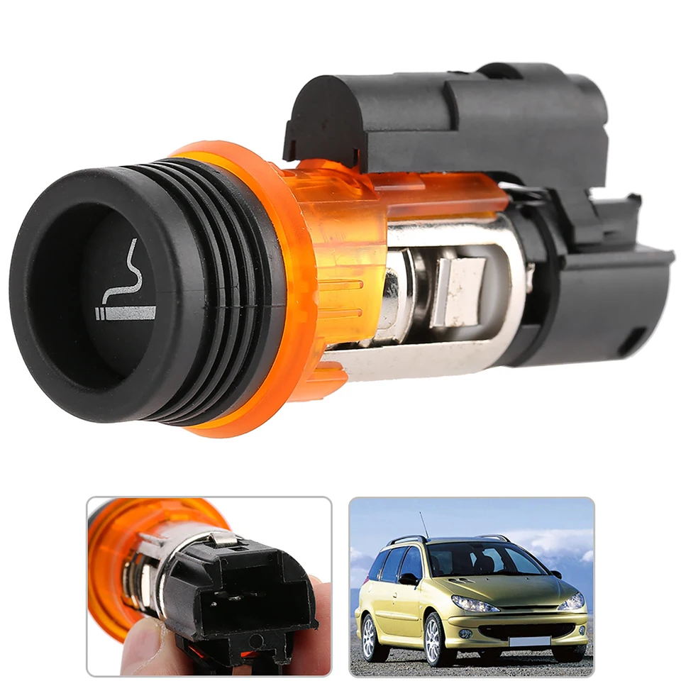 822754 Automobily s elementom automobilov Čierny zapaľovač cigariet pre Peugeot 206 CC SW 2002-2010