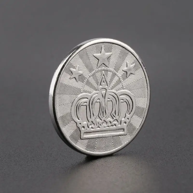 831C 10ks 25*2 mm herný token z nehrdzavejúcej ocele Arkádová hra Coin Pentagram Crown Tokens