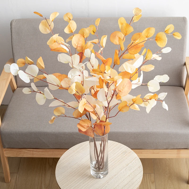 85 cm Eukalyptus Branch Artificial Plant Svadba Vianoce Domáce dekorácia Vázy Hotel single Apple Leaf Party Záhradné doplnky
