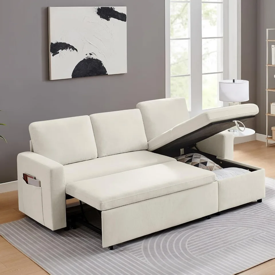 85 '' pohovka s odnímateľnou chenille pokrývanou domáci nábytok Lounge Soft Futon Convertible Sleeper Sofa Sofas Moderná obývacia izba