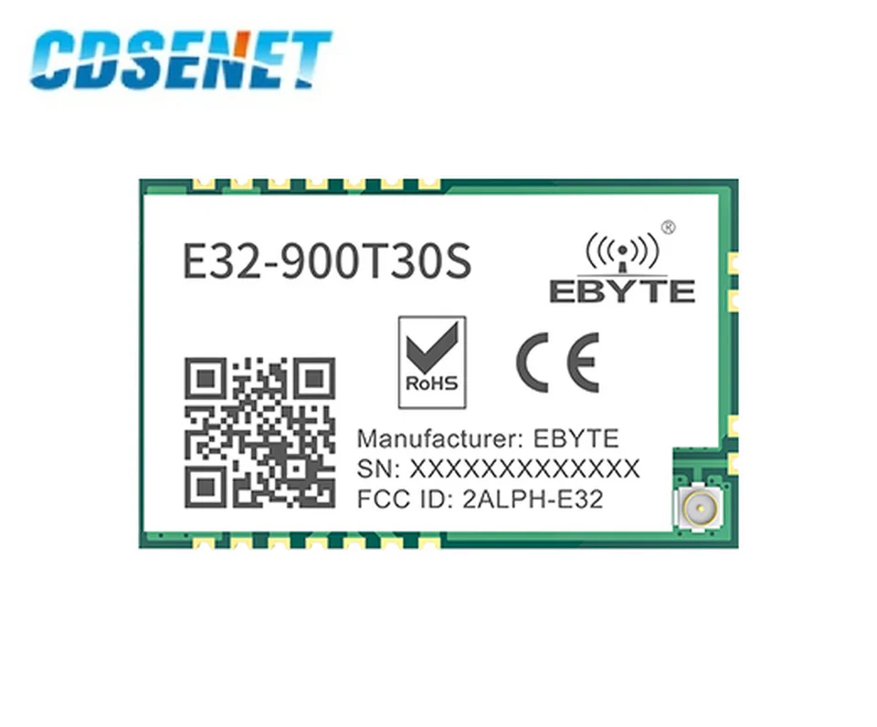 868MHz 915MHz LORA 1W SMD Wireless Transceiver CDSENET E32-900T30S DLHODOBÝ DOPLNKA 8 km Modul vysielača pre anténu IPEX