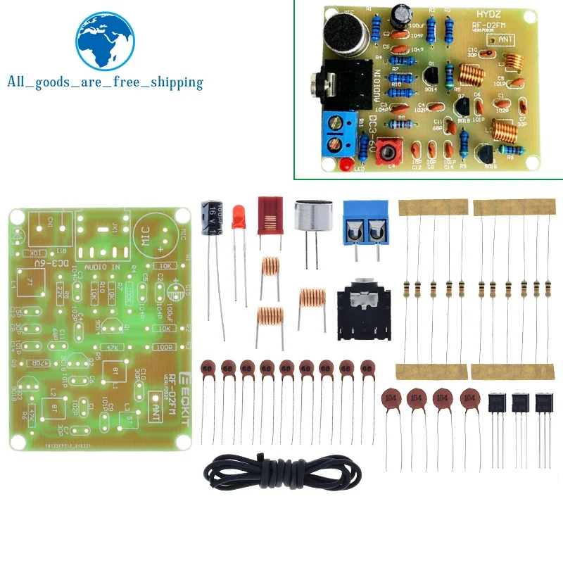 88-108MHz FM frekvenčná modulácia bezdrôtového mikrofónu MODUL DIY Súpravy DIY Časti DC 3-6V FM Modul vysielača FM