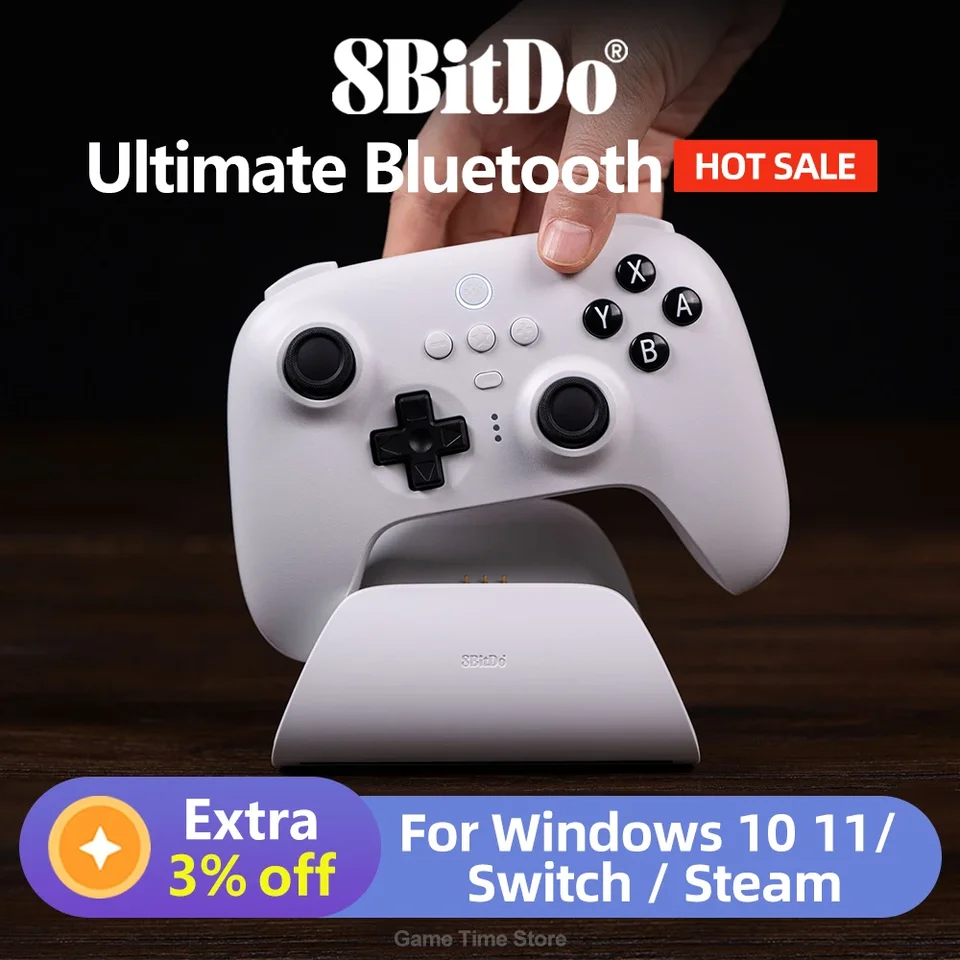 8bitdo Ultimate Bluetooth Controller GamePad s tlačidlom nabíjania a prepínača režimu pre prepínač Nintendo, PC, parná paluba