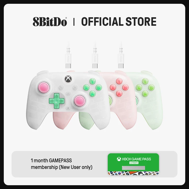 8bitdo Ultimate Mini Wired Controller pre Xbox s RGB osvetľovacím prsteňom, joysticks a spúšťače Hall Effect, pre Windows 11