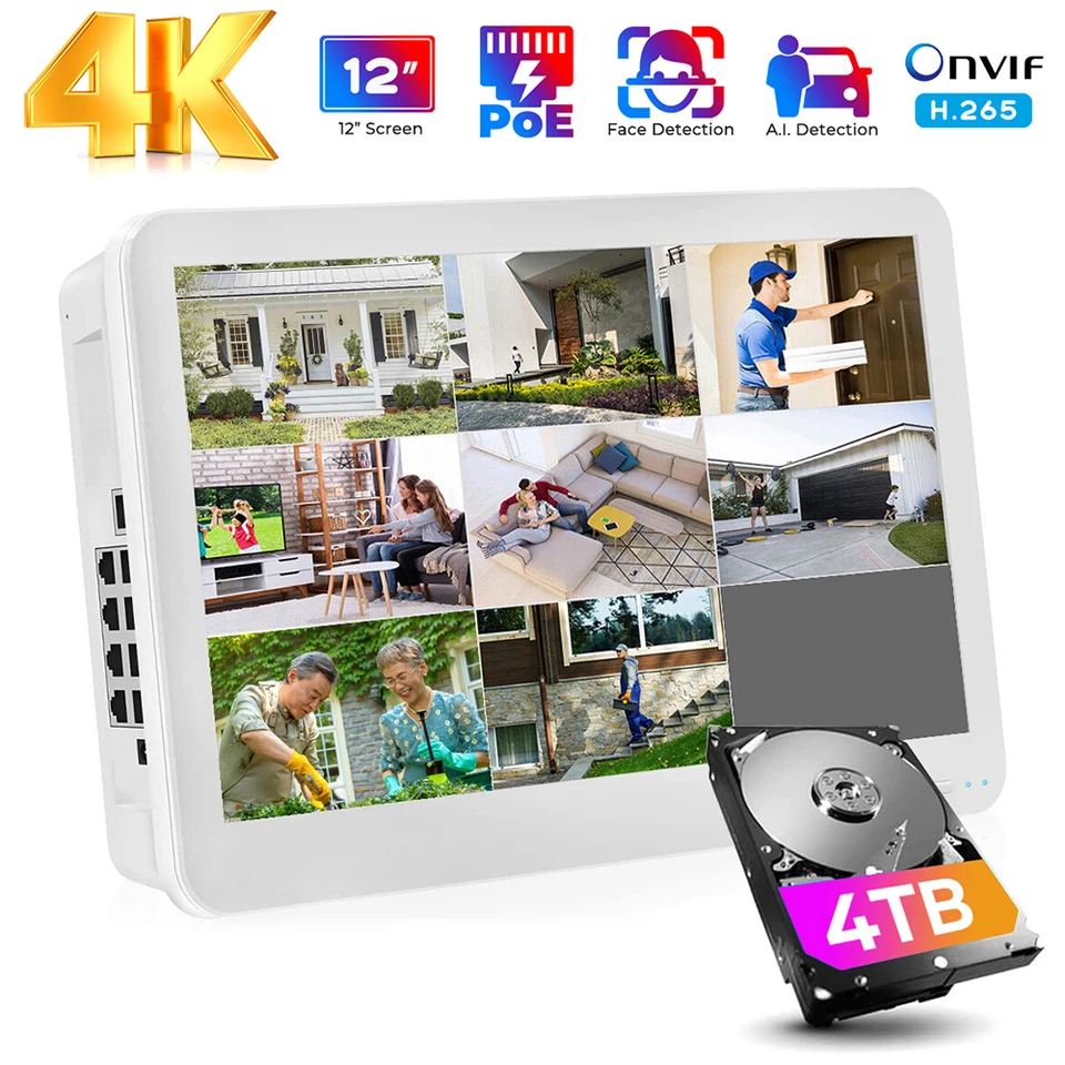 8ch 4K Poe NVR s 12 