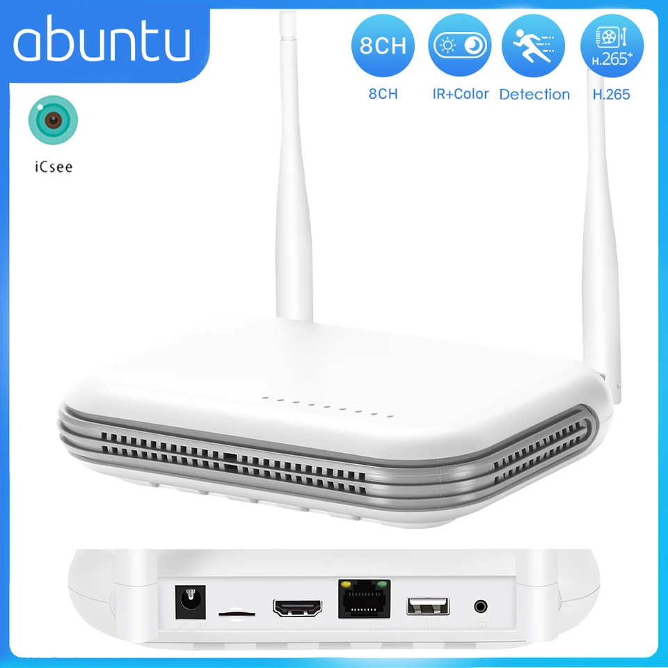 8ch mini wifi NVR Video rekordér pre IP fotoaparát H.265 ONVIF Wireless Network CCTV Security System ICSEE XMEYE NVR Human Detect
